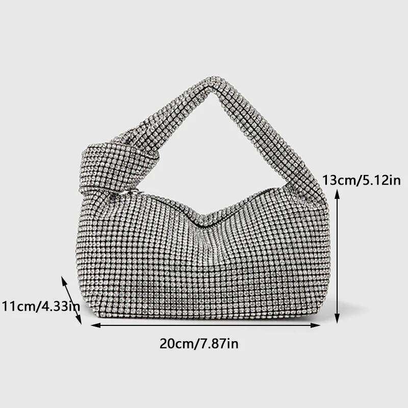 JIOMAY Fashion Rhinestone Purse Trends Hand Bags For Women 2024 New Elegant And Versatile Party Evening Clutch Makeup Bag