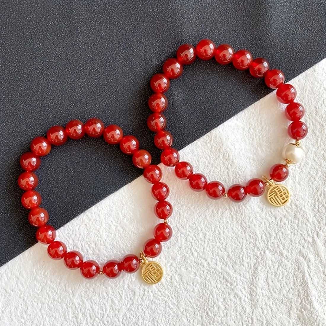 Beads Jewelry Lucky Boho Ethnic Red with Crystal Gold Bracelet Perfect GiftXJ260130
