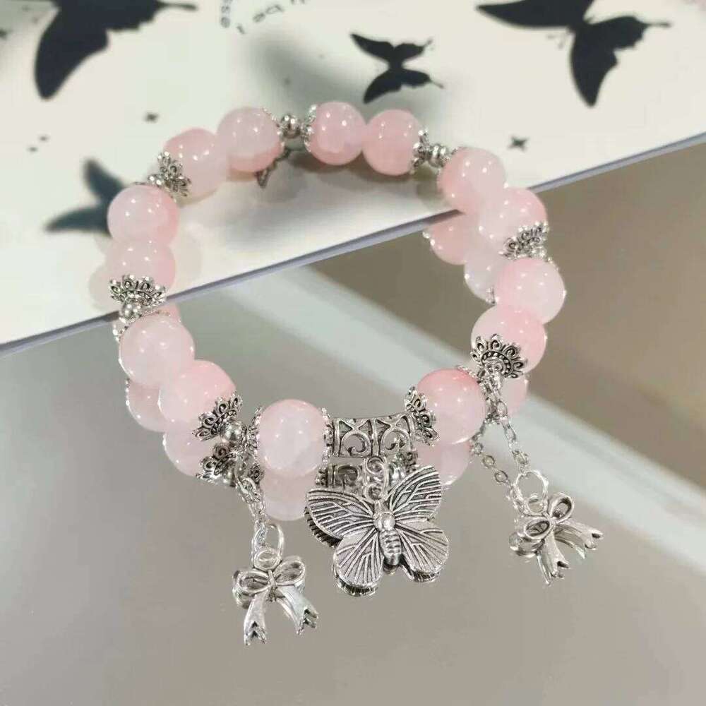 New Fashion Y2K Sweet Cherry Blossom For Women Exquisite Elegant Flower Crystal Beaded Bracelet Girl Party Jewelry Gift H260129