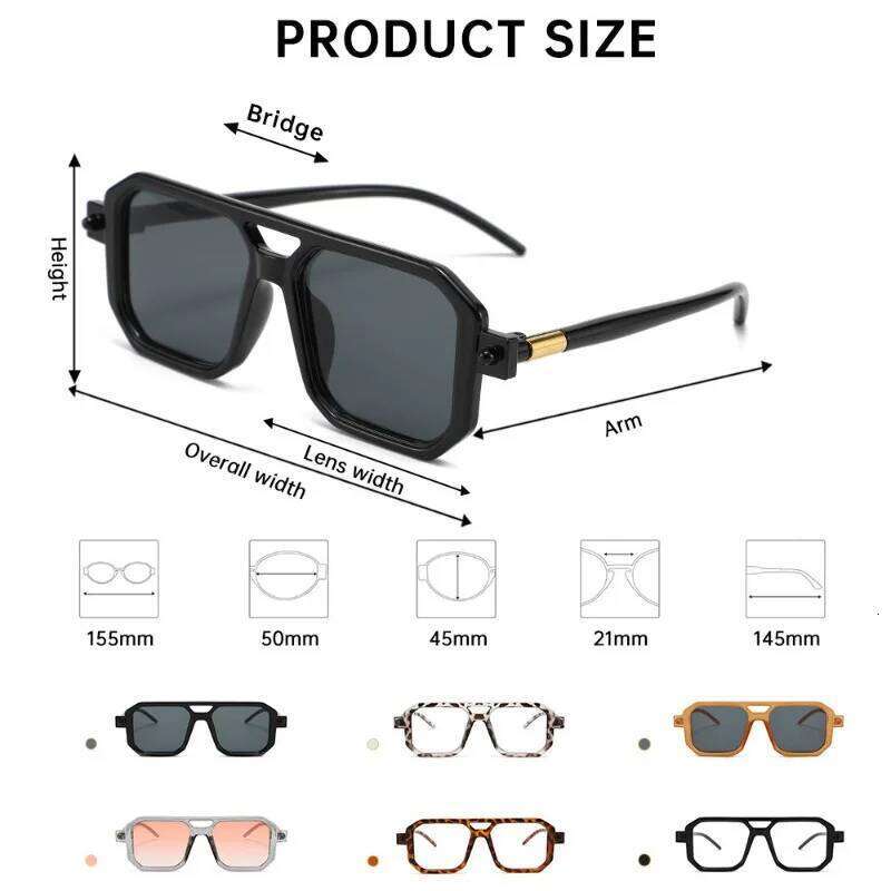 Brand Designer Square Sunglasses Women Men Shades Sun Female Fashion Rectangle Rivet Glasses Oculos De Sol H260129