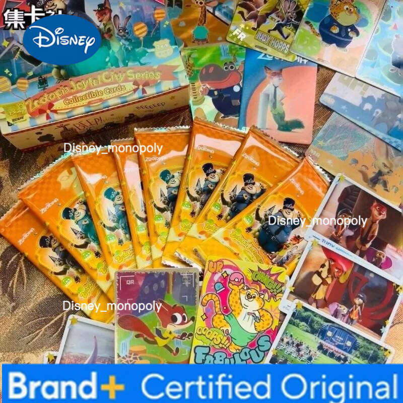 Disney Card.fun New Zootopia Happy City Series Collectible Card Blind Box Cartoon Peripherals Surprise Cards Kids Birthday Gifts H260129