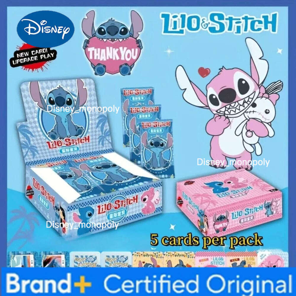 Disney 5 packs of Stitch - character collectible rare cards| colorful card collection| colorful, shiny, cute cards H260129
