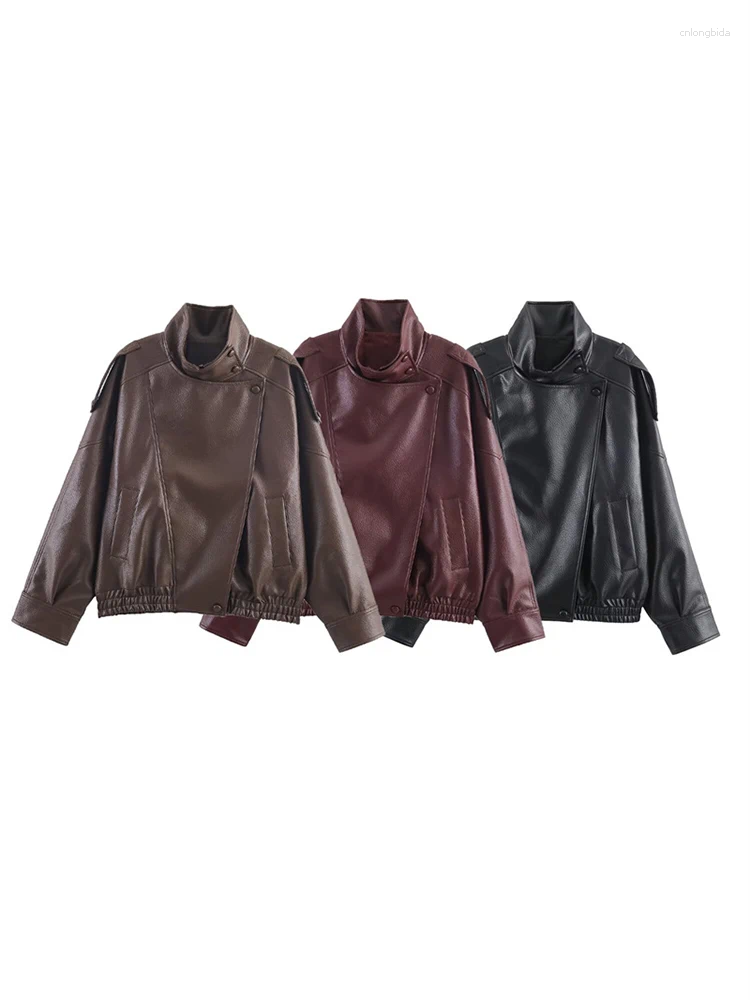 Women' s Jackets Trendix Solid Leather Moto Jacket For W - view 7