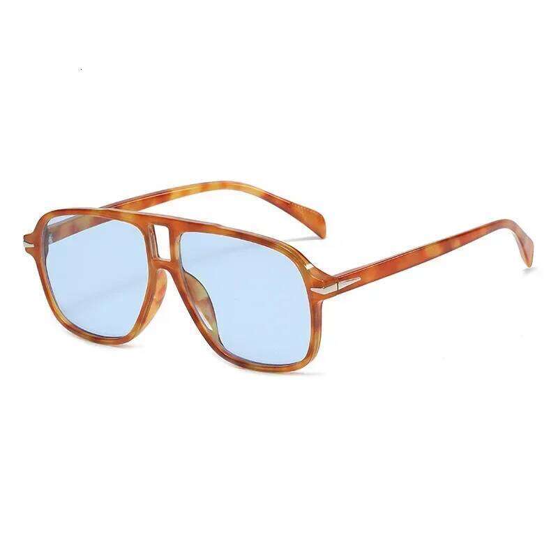 JNPCXI Retro Double Bridges Men Pilot Sunglasses UV400 Rivets Decoration Leopard Shades Women Trending Sun Glasses H260129
