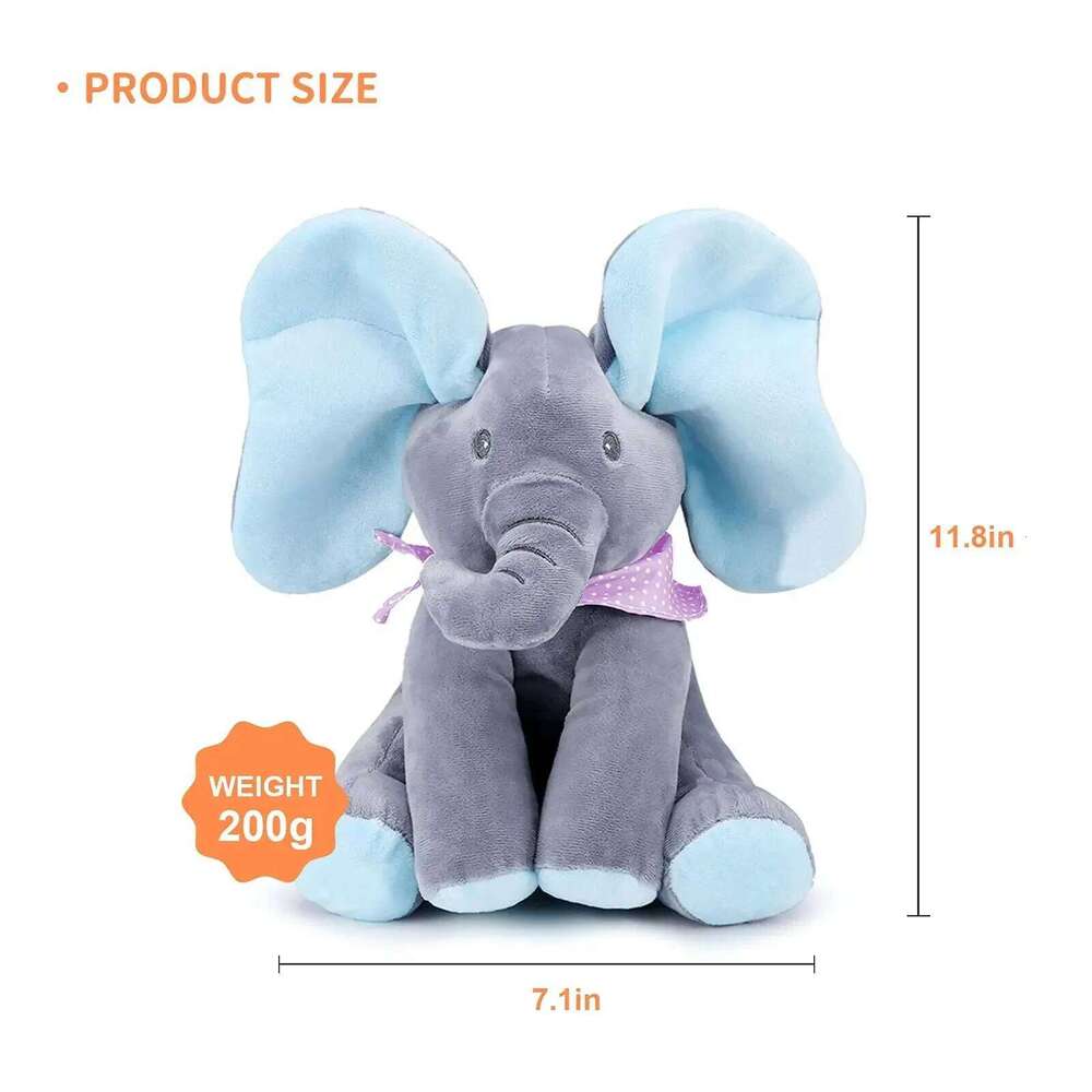 Animated Toys Singing with Ears Moving Electric Plush Adorable Elephant Stuffed Animal Toy for Baby' Y260128