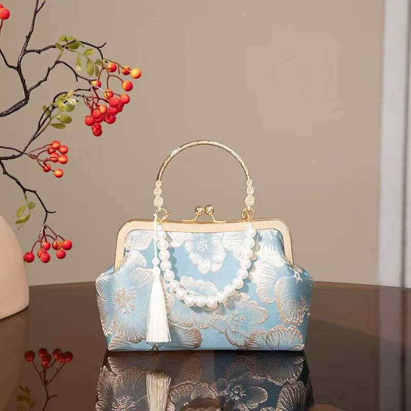 Luxury Hobo New Chinese Rich and Noble Flower Pattern Chinese Style Cheongsam Bag with Hanfu Skirt Single Shoulder Cross Shoulder Handbag SENYY