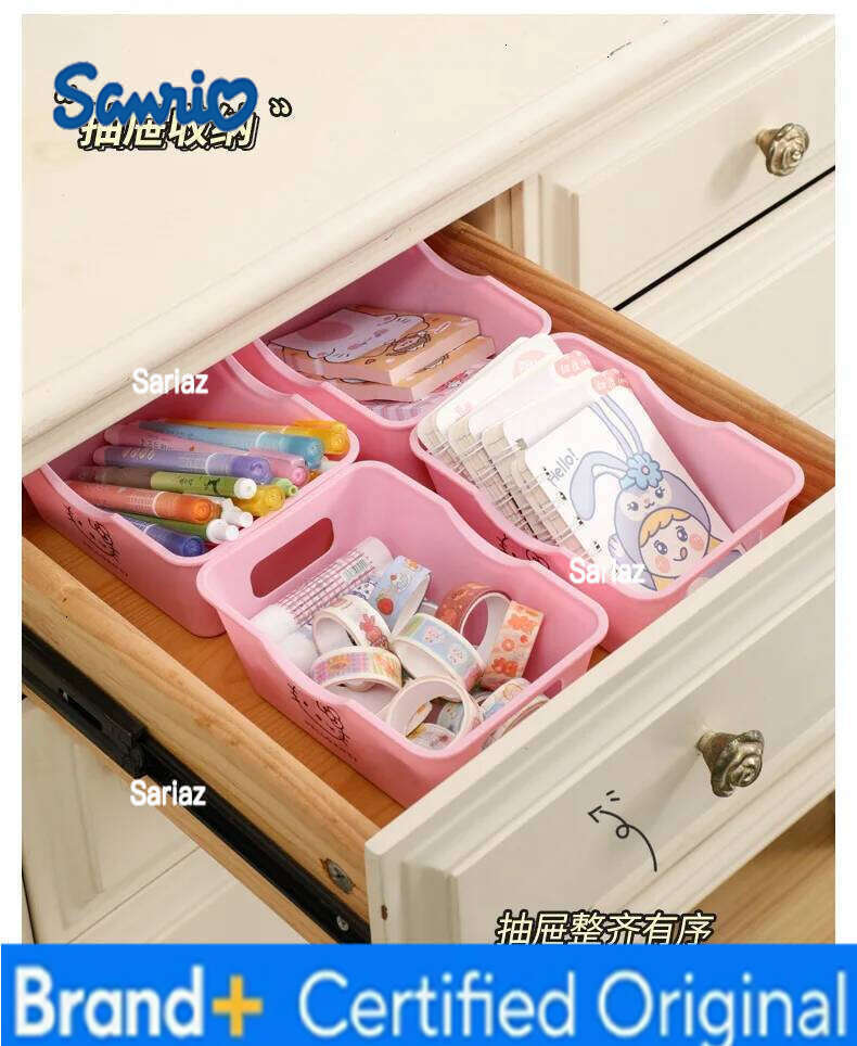 Sanrio 5pcs Hello Kitty Dormitory Home Miscellaneous Stationery Cosmetics Storage Box Desktop Ornament Girl Gift Wholesale H260129 H260129