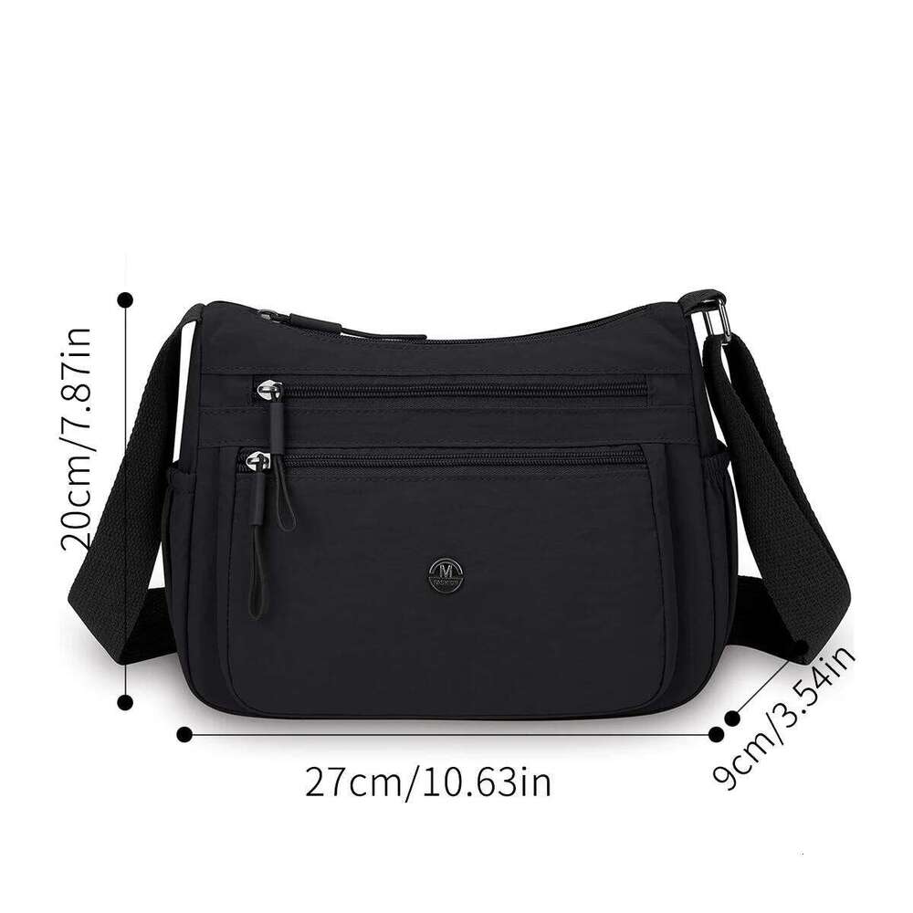 2025 Women's Crossbody Lightweight Waterproof Nylon Shoulder Bag Multi-pocket Fashion Handbag for Women Casual Purse XJ260129