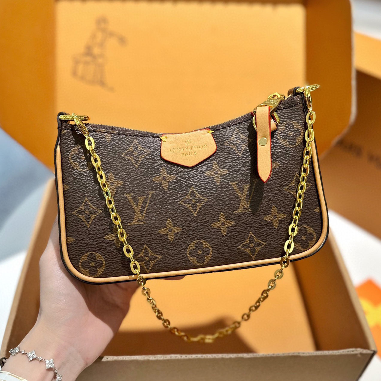 Designer Luxury Easy pouch Bag Shoulder Bag Hobo Leather Underarm Bag Women's Wallet Multi Color Classic Handbag Metal Chain Bag Fashion High Quality purse Bag 5A