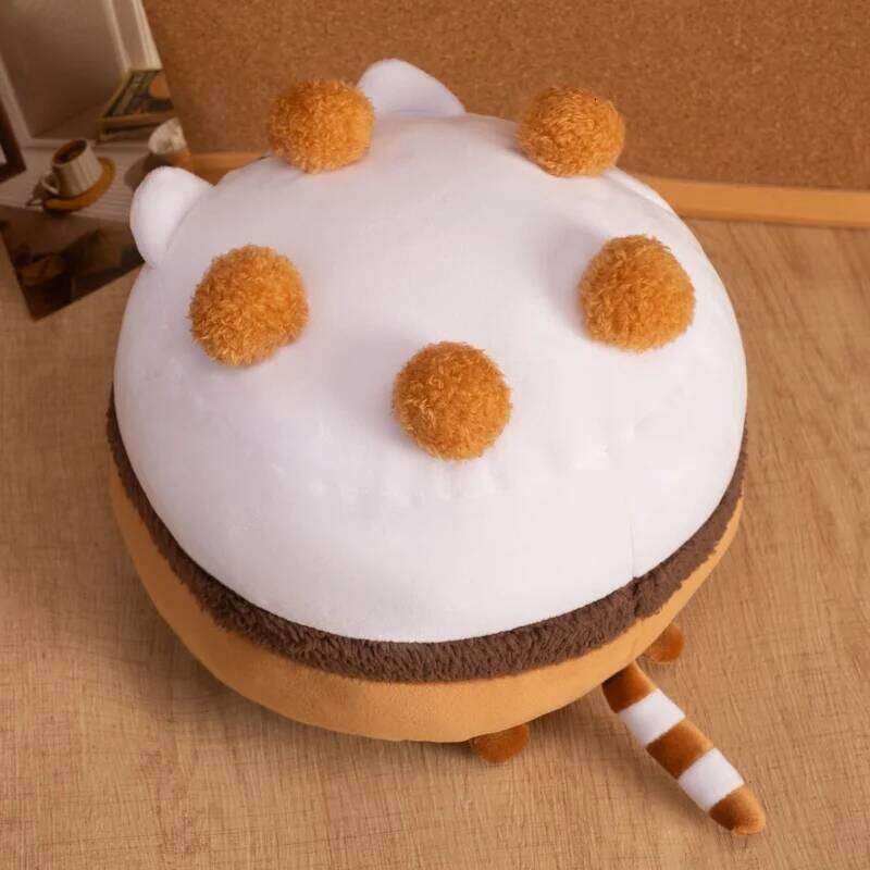 Kawaii Chocolate Fat Plush Toy Stuffed Animal Pillow Ice Cream Cat Creative Gift Kids Birthday Gifts Sofa Decor Y260128
