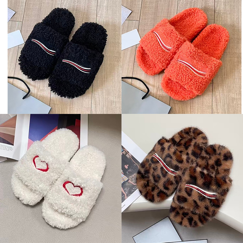 2026 Luxury Slides Paris Designer men women Slippers Ladies Wool Winter Fur Fluffy Furry Warm Letters Sandals Comfortable Girl Flip Flop Slipper 35-45