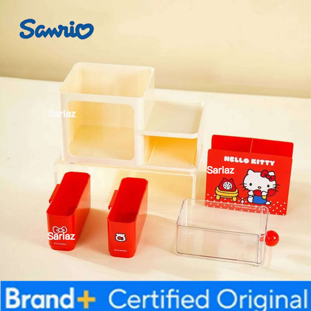 Sanrio Genuine Hello Kitty Storage Box Cartoon Kt Cat Multi-Functional Detachable Desktop Stationery Receive Boxes Gift For Girl H2601291 H2601291