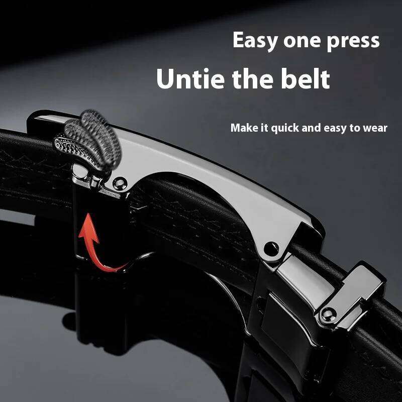 Fashion Designer Men's Genuine Leather 3.5cm Automatic Ratchet Belt, Luxury Brand Belt for Men X260128
