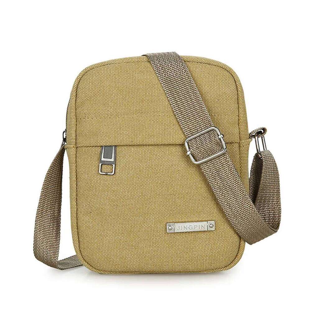 Men's Casual Canvas Shoulder Bag Crossbody Phone Pouch Small Backpack Leisure Tote Handbag for Men