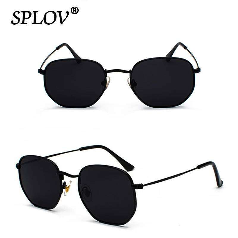 Hexagon Men Women Sunglasses Square Polygon Sun Glasses Brand Designer Retro Shades Metal Frame Eyewear TOP UV400 de sol hombre H260129