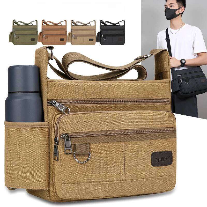 Men Canvas Shoulder Casual Tote Travel Men's Crossbody Bag Luxury Messenger Bags Fashion High Quality Handbag XJ260129