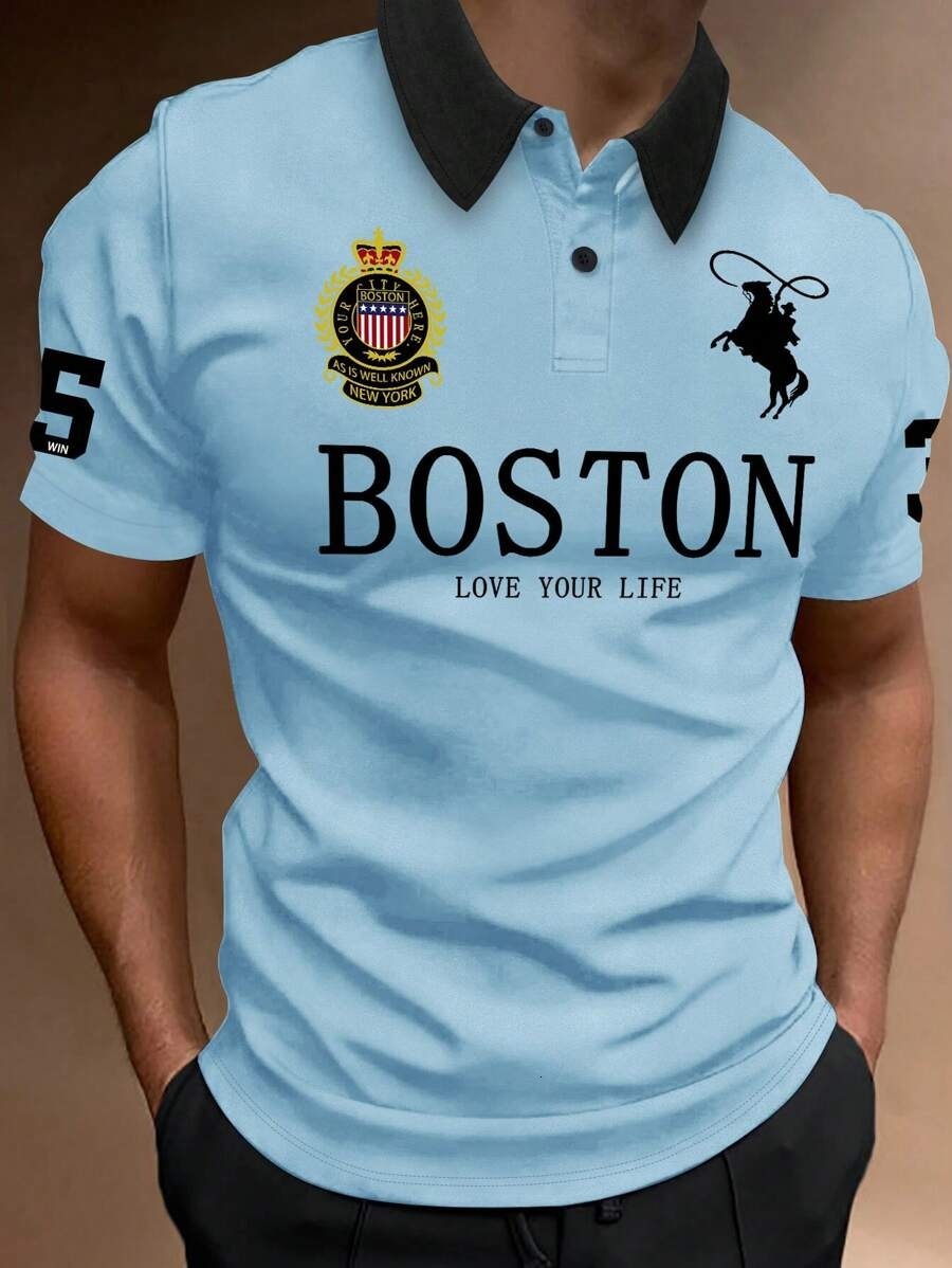 Luxury Brand Designer Clothes 2025 New European And American Fashion Trend Casual Versatile Short Sleeve Button Polo Shirt 3D Print