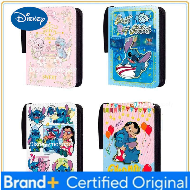 Disney 400pcs/900pcs Lilo&Stitch Album Book Folder 4/9 Slots Collections Double Pocket Zipper Card Binder Holder H260129 H260129