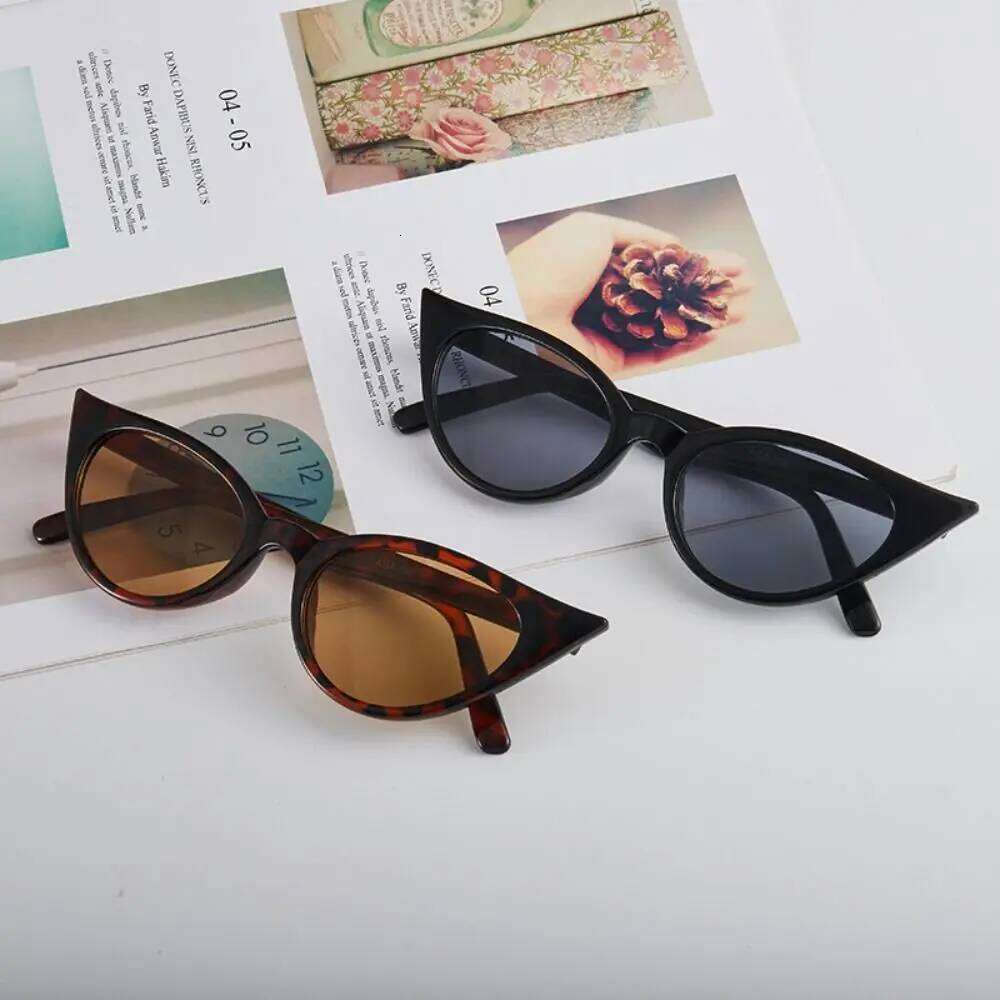 Trendy Small Frame Cat Eye Shape Sunglasses Colorful UV 375 Protection Shades Summer Eyewear for Women H260129