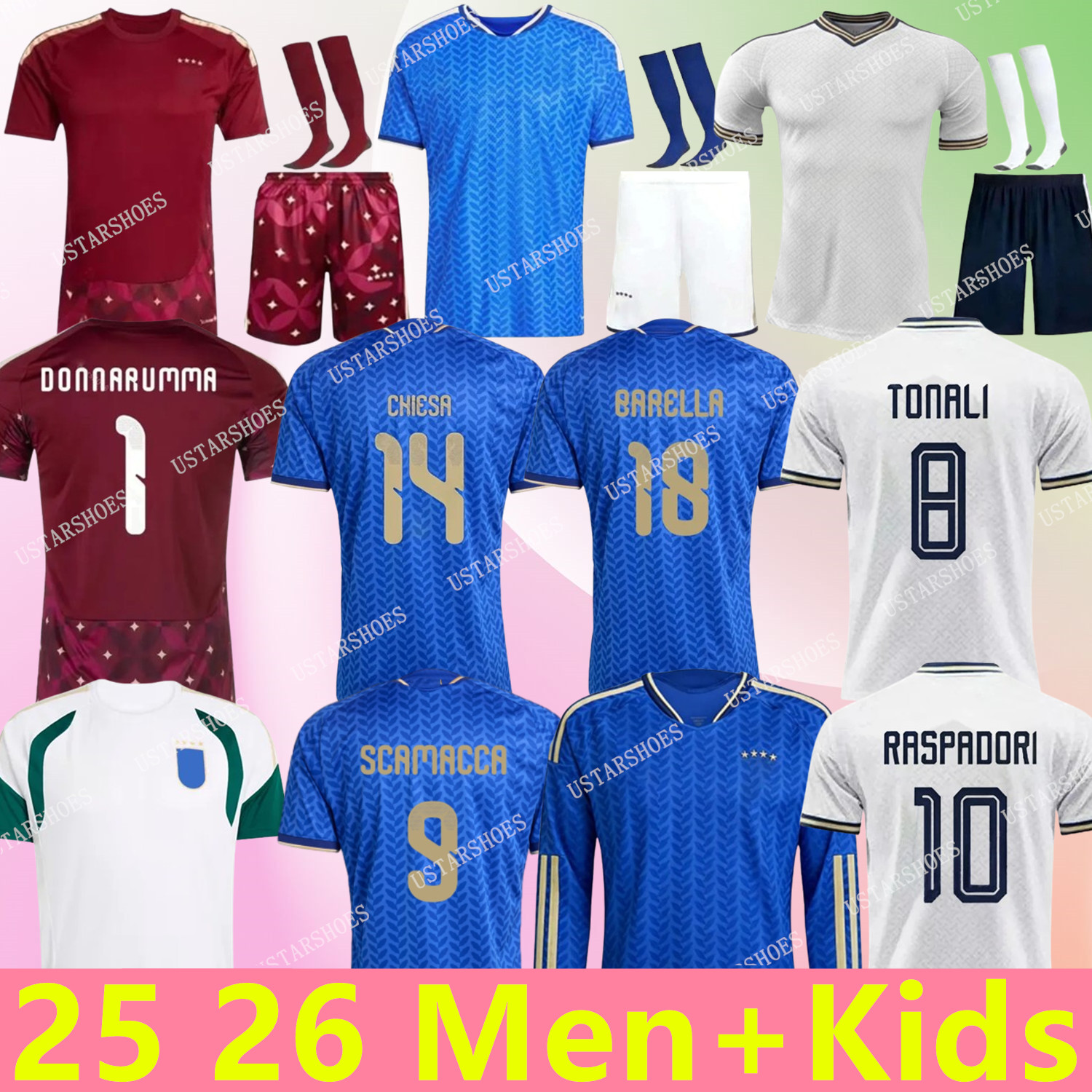 world cup 2026 ItalyS national football team 25 26 Soccer Jerseys RETEGUI BARELLA FRATTESI PELLEGRINI GIRELLI TONALI Italia Shirt GIRELLI Player Version Men Kid kit