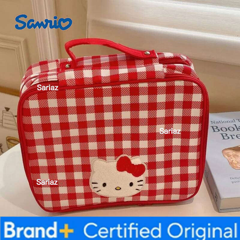 Sanrio Hello Kitty Cosmetic Portable Cute Makeup organizer Large Capacity Women's Handbag Travel Necessaire Toiletry bag H260129 H260129