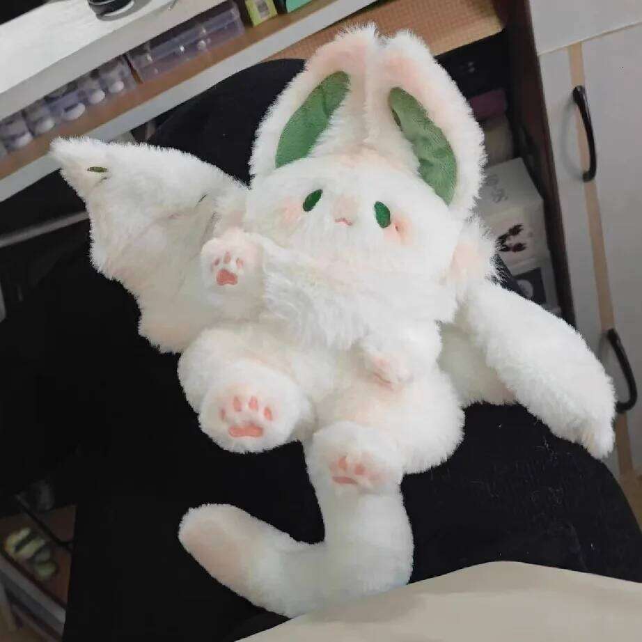 Flying big bat, rabbit, plush toy, white soothing rag doll, little blessing bamboo, bat rabbit Y260128