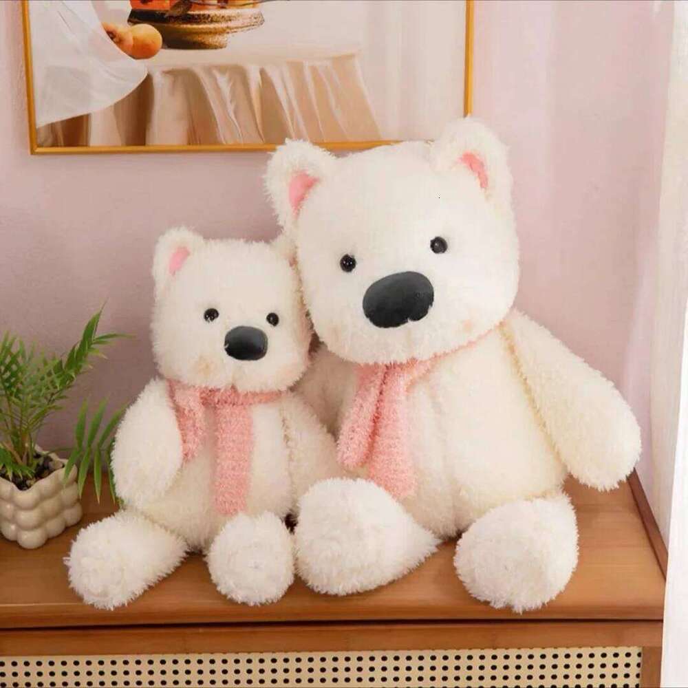 1pc 30cm/11.81in scarf, west highland doll, cute scribbled puppy plush toy, children's ragdoll, scratcher exchange Y260128