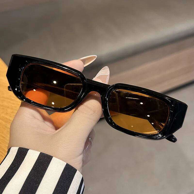 Men Vintage Rectangle White Frame Sunglasses Fashion Retro Brand Designer Sun Glasses UV400 Shades Eyewear Women Goggles H260129