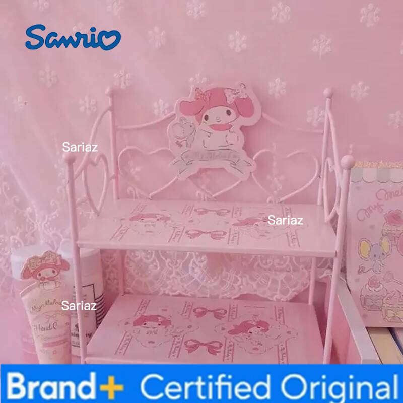 Sanrio 27 20 * 12cm girl's heart small iron frame foldable table top shelf dormitory cosmetics jewelry box Tieyi Girls Gift H260129