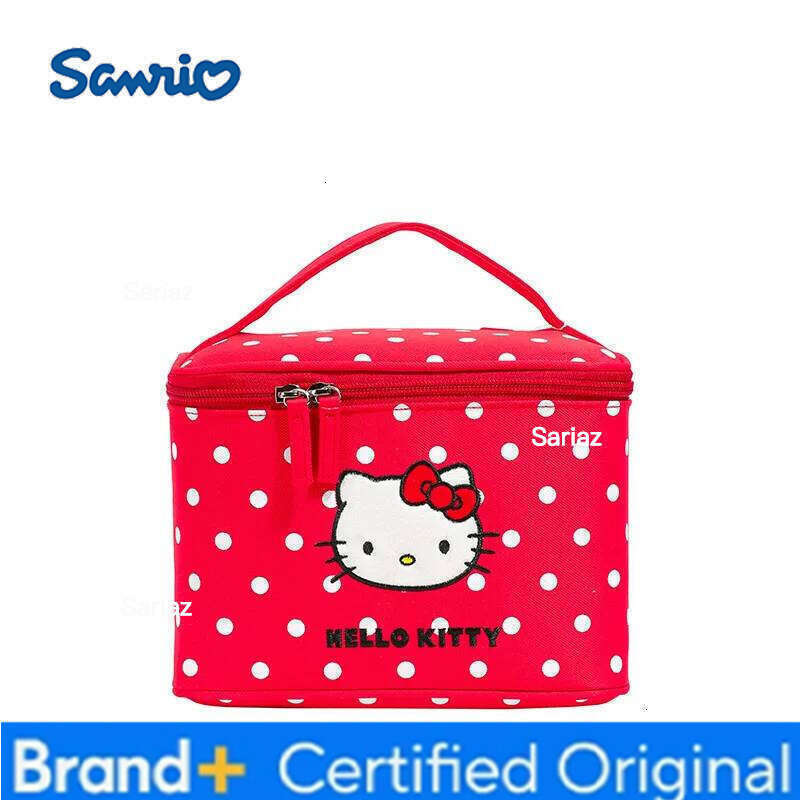 Sanrio Anime Hello Kitty Cartoon Embroidered Doll Large Capacity Cosmetic Kawaii Portable Toiletries Storage Bag Sweet Handbag Gift H260129 H260129