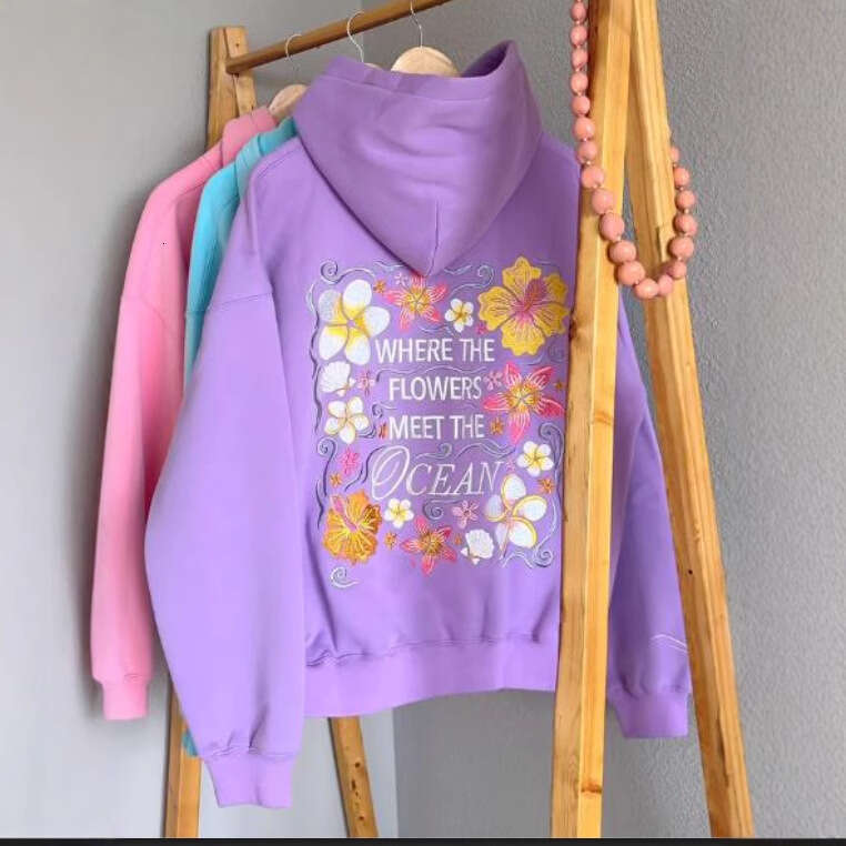 Foreign Trade Source European And Fleece Thickened Embroidered Hooded Long Sleeve Sweatshirt
