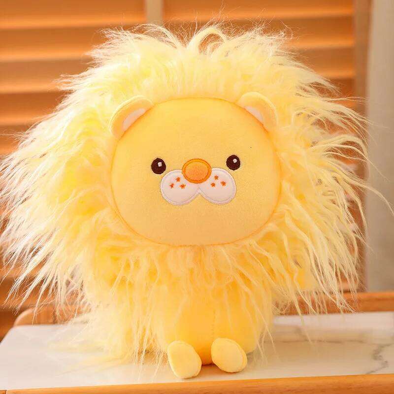 Exploding head rag plush toy long hair lion doll for girls birthday gifts Y260128
