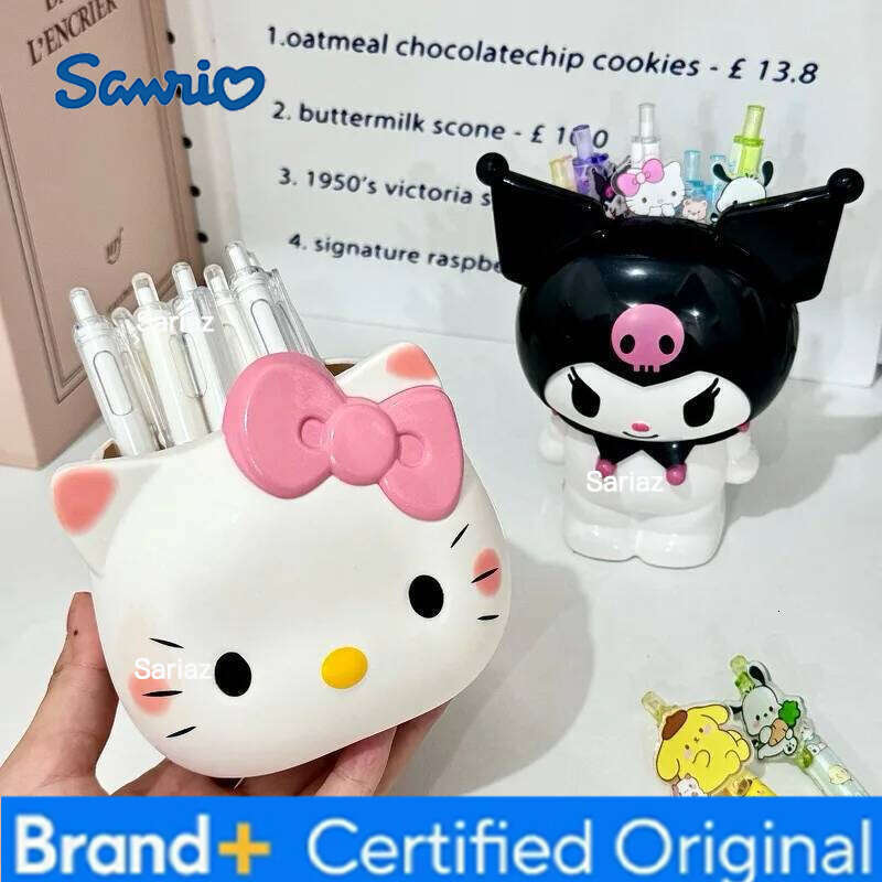 Sanrio 3D Kitty Melody Pen Holder Cute Cartoon Plastic Makeup Brush Container Multi-functional Storage Organizer Home Office Desk Decor H260129