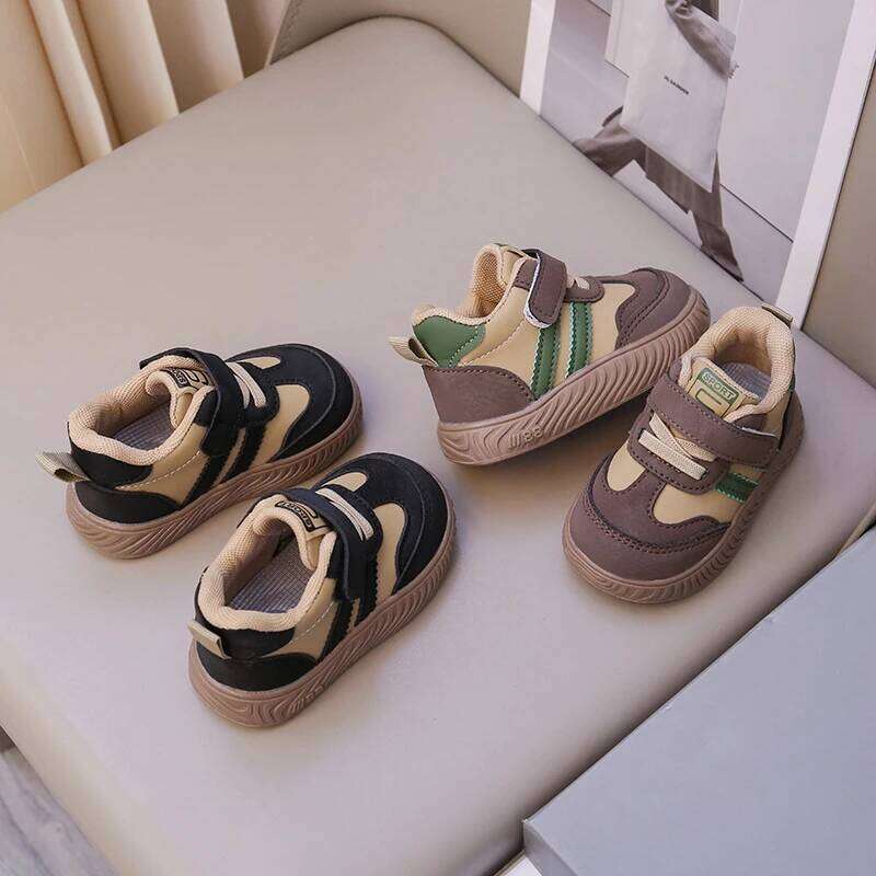 Children's Sneakers Baby Walking Size 16-26 Brown Boys Girls Casual Four Seasons 0-4 Years Old Kids Single Shoes Y260128