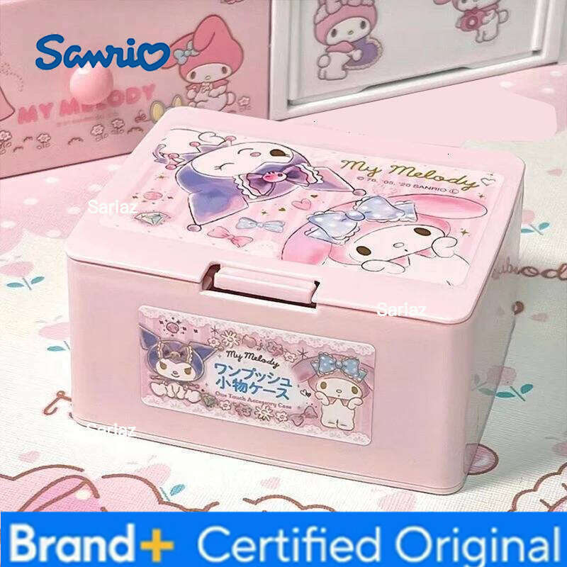 Sanrio 1PC Snap-Top Box Cartoon-Themed Cute Desktop Organizer Hair Accessory Dolland Clothing Storage H260129 H260129