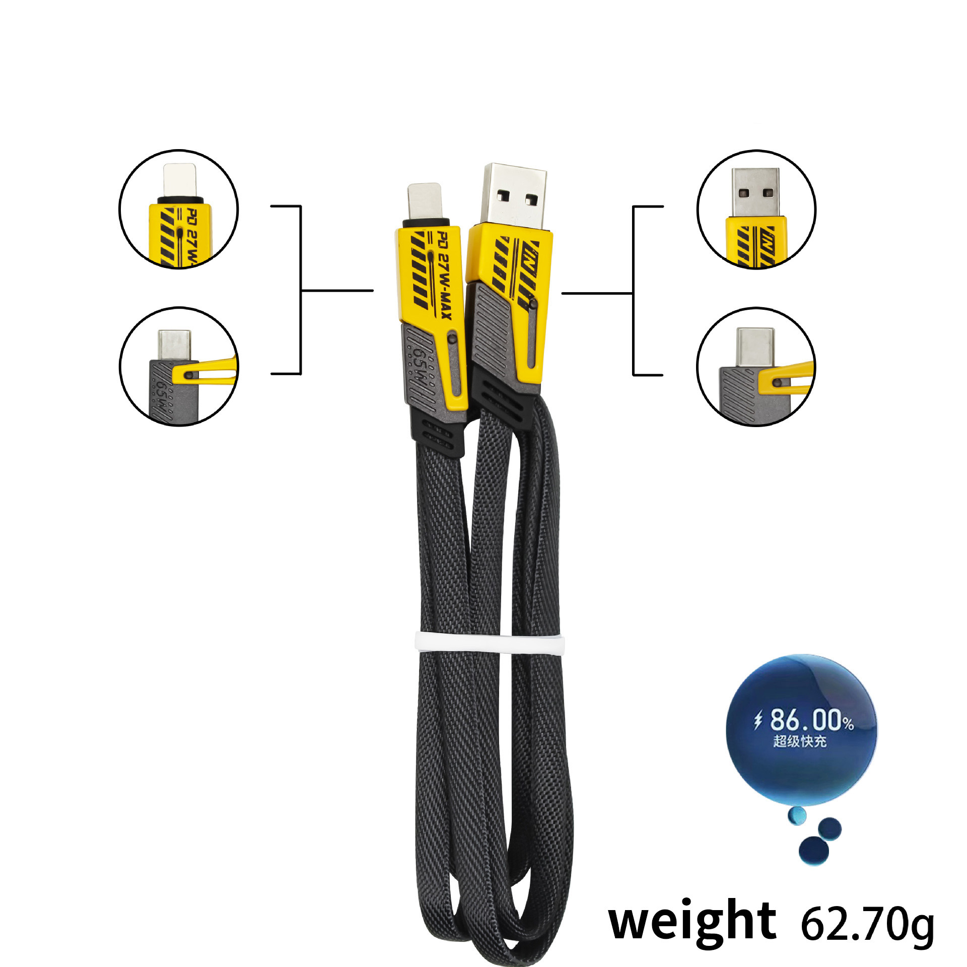 120W PD Type C fast charger with US UK EU power plug with cable for iphone/android phone