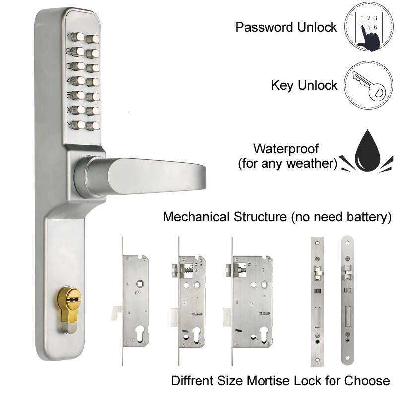 RAYKUBE Password Digital Door Mechanical Code Waterproof Outdoor Use Mortise Lock For Entrance Doors R-480A 26Y0129