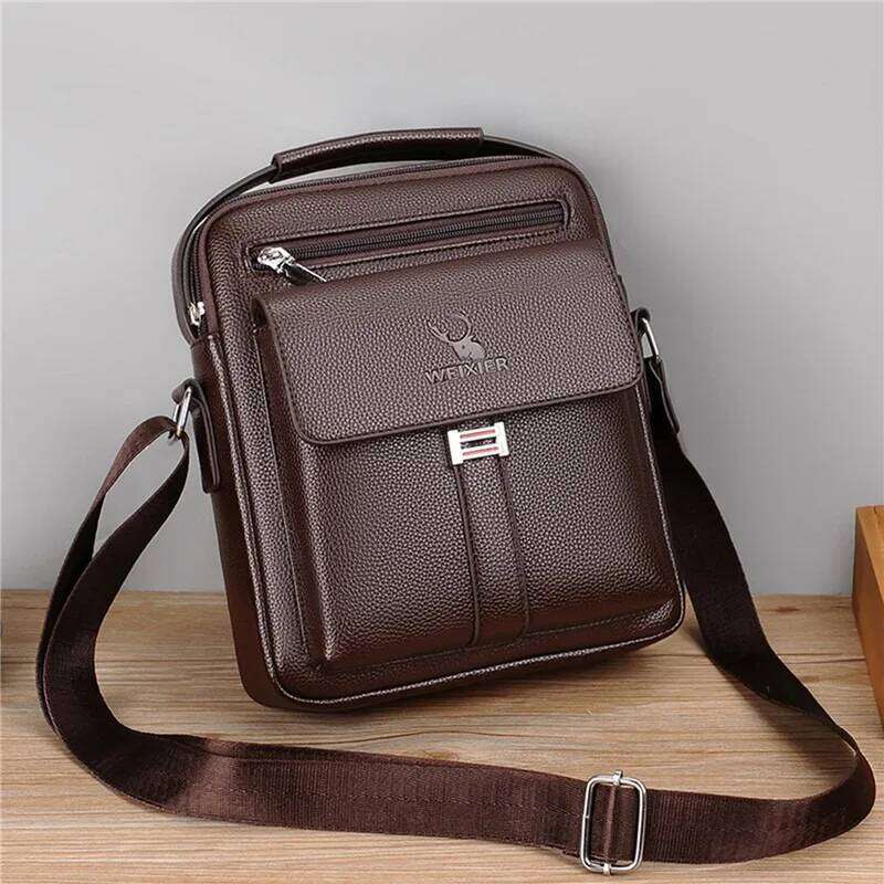 High Quality Shoulder Men PU Leather Flaps Men's Crossbody Bags Business Flap Male Solid Messenger Travel Bag XJ260129