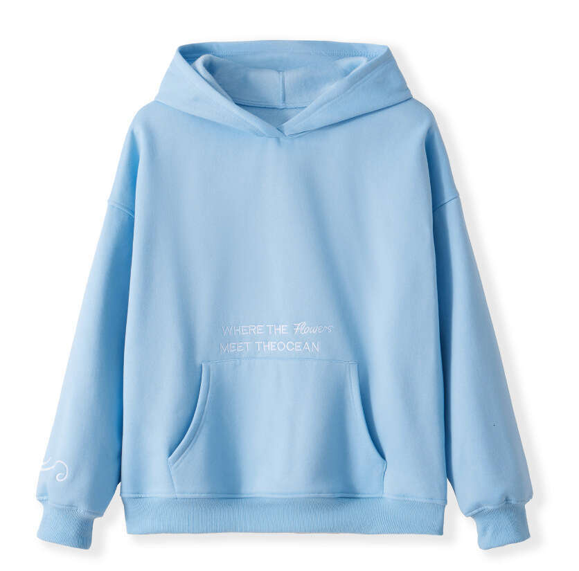 Foreign Trade Source European And Fleece Thickened Embroidered Hooded Long Sleeve Sweatshirt