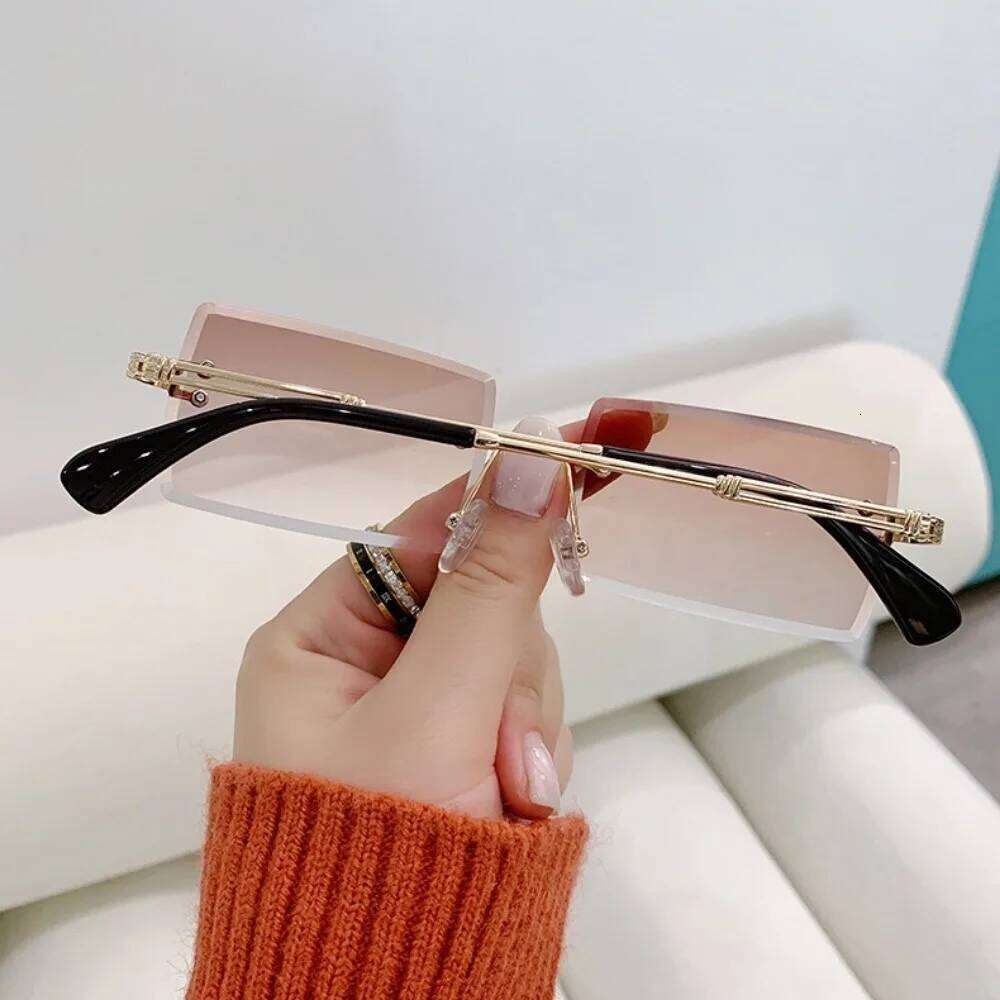 Luxury Brand Rectangle Ladies Sunglasses Rimless Square Sun Glasses for Women Men Color Gradient H260129