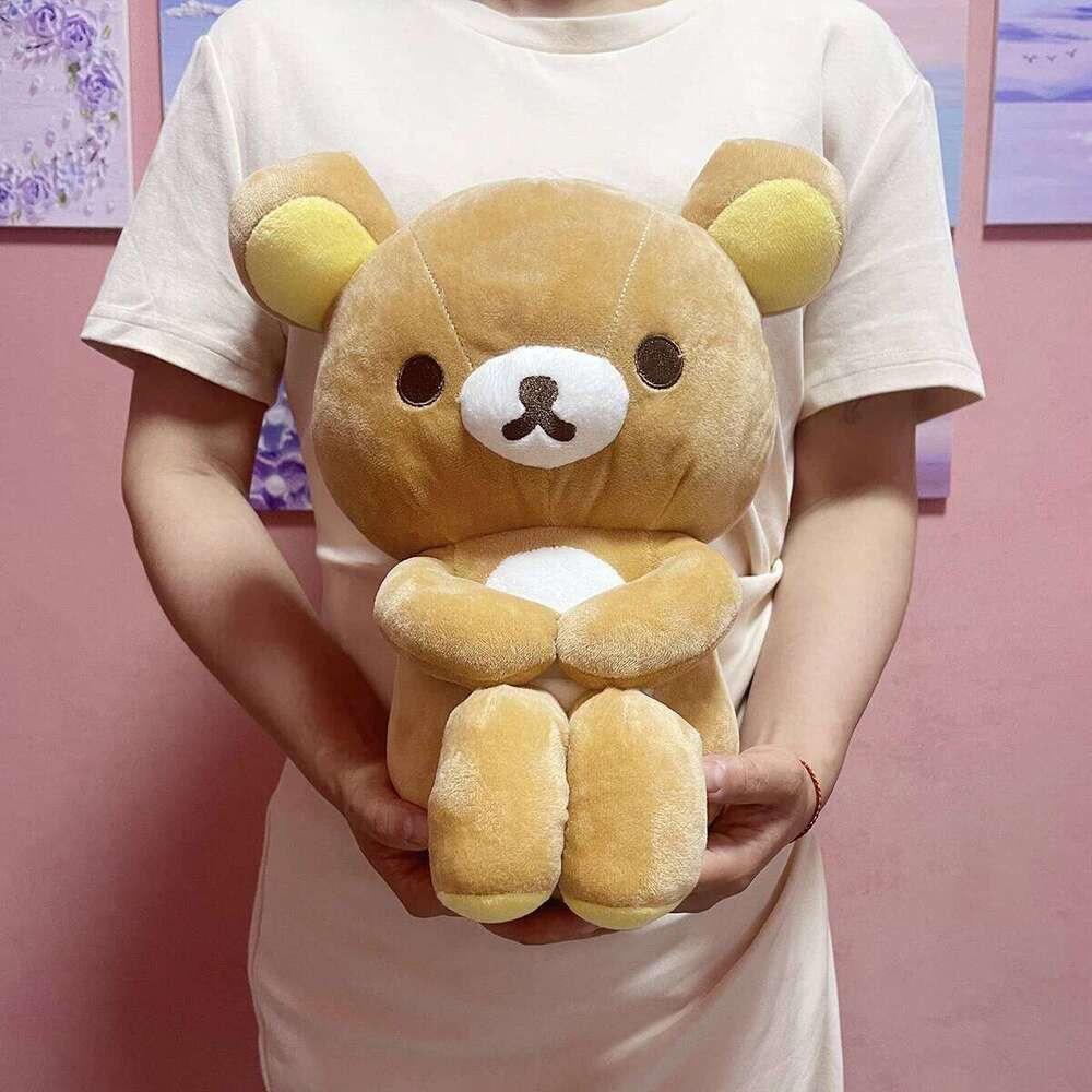 Japanese Cute Relaxed Couple Rilakkuma Peluches Sitting Posture Plush Toy Hugging Legs Teddy Bear Plushies Doll Gift Y260128