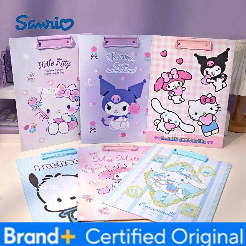 Sanrio Kuromi Clipboard Hello Kitty Cinnamoroll Melody Students Office A4 Writing Board Multifunctional Clip Folder H260129