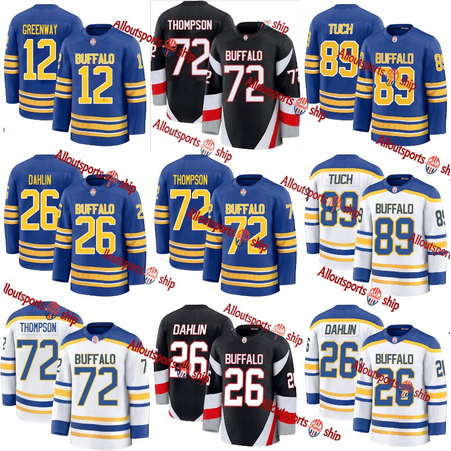 Buffalocity Mens Womens Youth 26 Rasmus Dahlin Hockey Jerseys New Black 21 Kyle Okposo 72 Tage Thompson 89 Alex Tuch 39 Dominik Hasek 25 Owen
