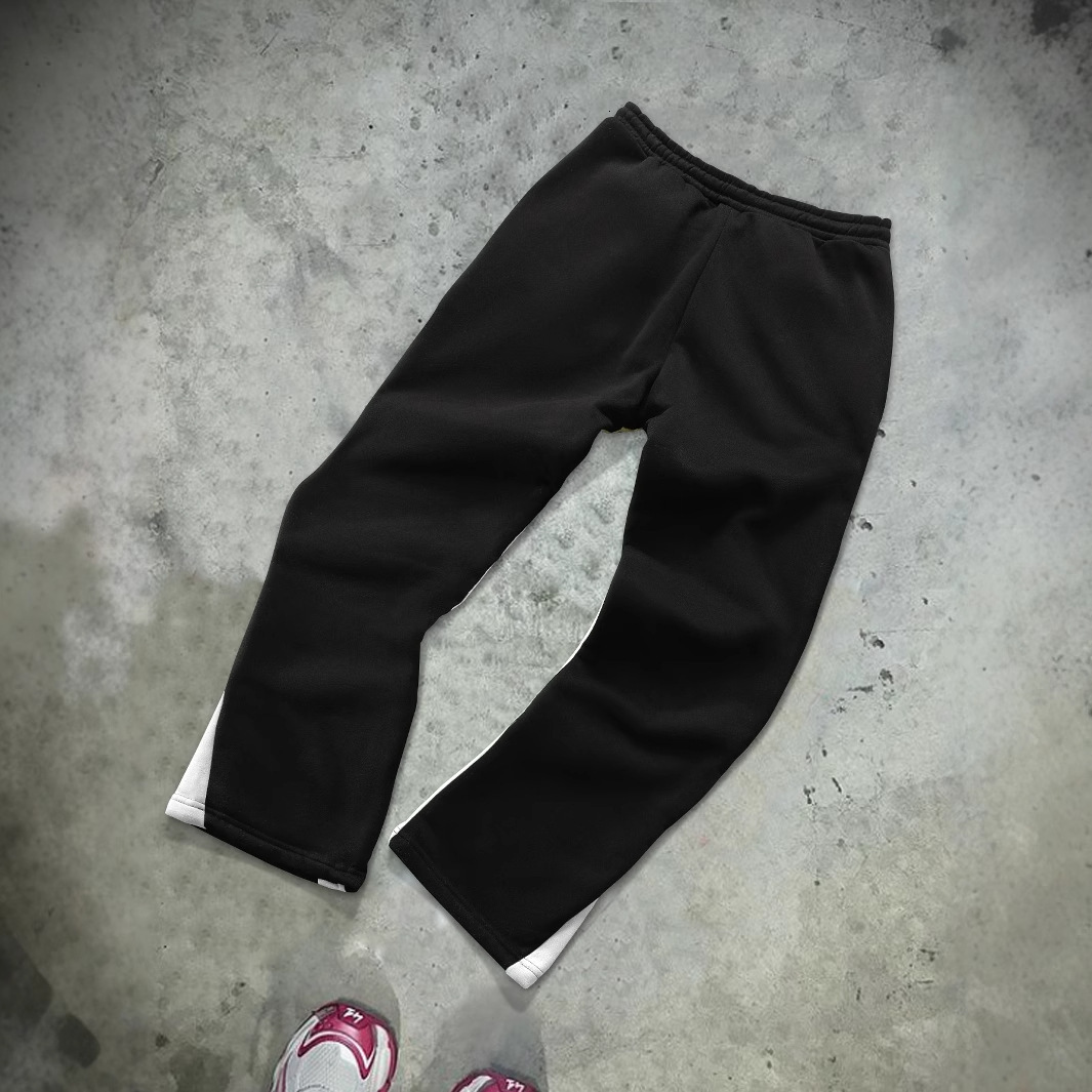 Luxury Brand Designer Clothes New Trendy Brand European And American Fashion Flame Letter Casual Fashion Micro-Elastic Fabric Flared Pants Fashion Ver