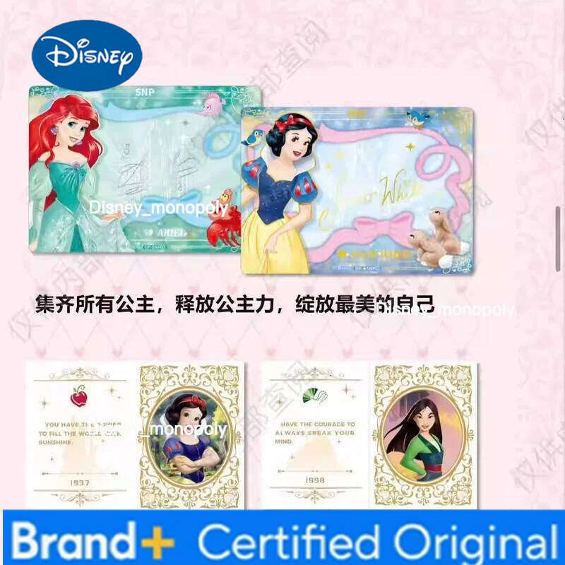 Disney Genuine Card.Fun Princess Magic Fairy Tale Anime Collection Cards Mistery Box Board Games Birthday Gifts Toys H260129