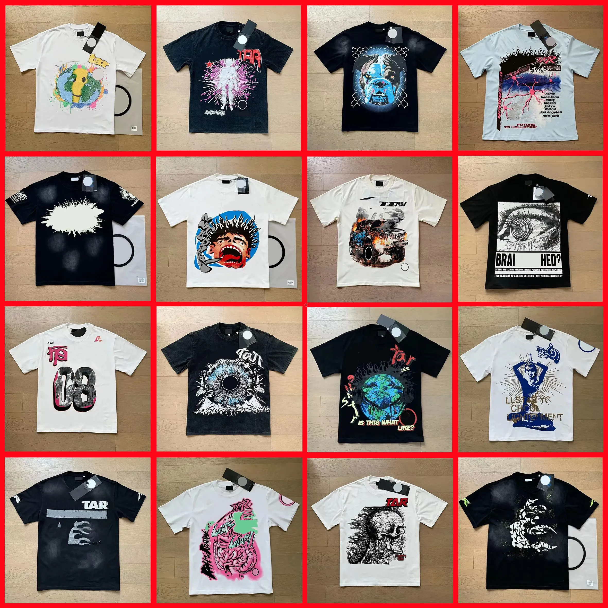 Hellshirt hellostarshirts graphic tee Designer T Shirt Casual Cotton T-shirt Quality Trend With Monogrammed Print Short Sleeve Top Mens Hip Hop Clothing Star