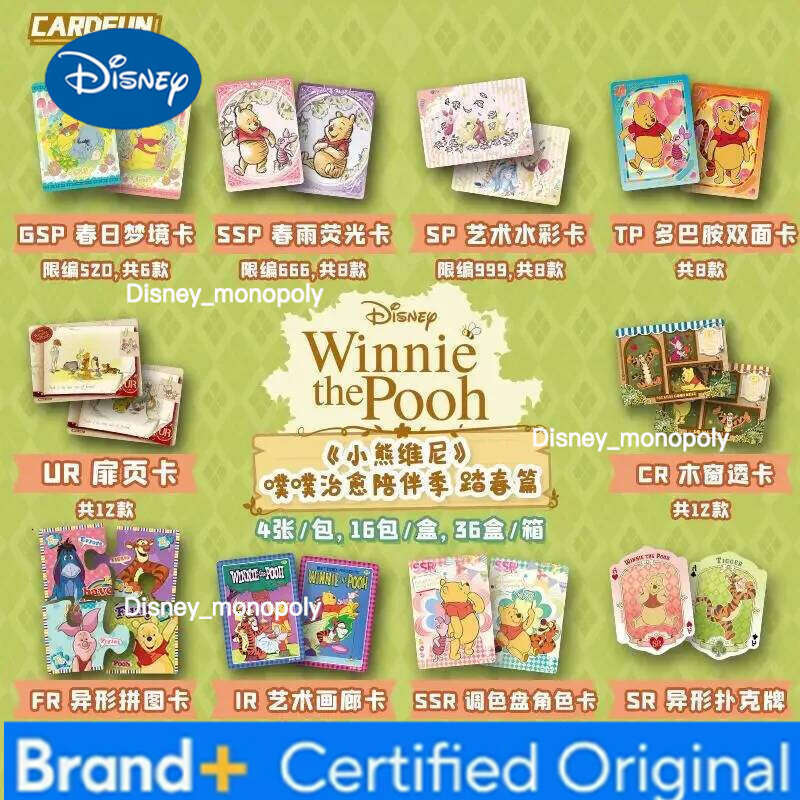 Disney Winnie The Pooh Card Pupu Healing Companionship Season Spring Chapter Cute Character Illustration Collectible Cards Toys H260129