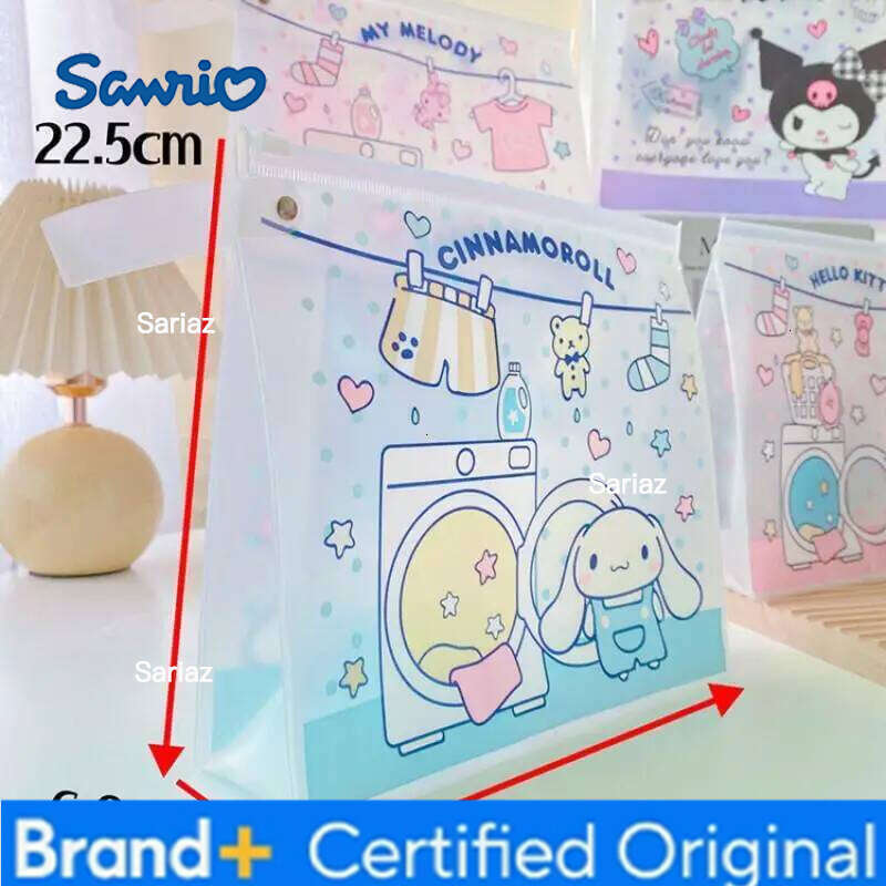 Sanrio 2Pcs Hello Kitty Pochacco Pvc Makeup Girls Travel Cosmetic Storage Double Sided Printing Convenient Tote Bag Portable H260129
