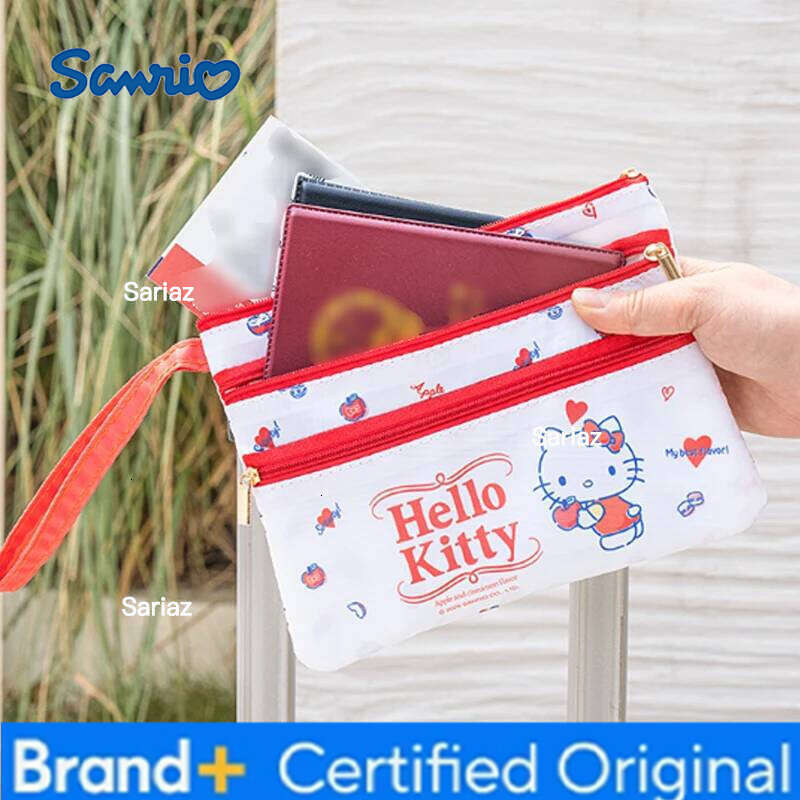 Sanrio Kellokitty Zipper Compartment Passport Air Ticket Document Pen Id Organizer Bag Travel H260129
