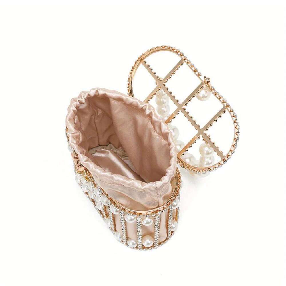 JIOMAY Luxury 2025 Women'S Bridal Wedding Purse Party Prom Rhinestone Pearl Woven Crossbody Bag Fashion Evening Bags - view 6